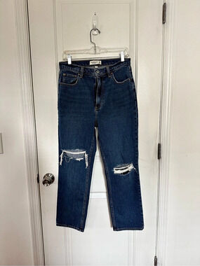 Abercrombie & Fitch Abigail High Rise Super Skinny Jeans Distressed Blue Jeans